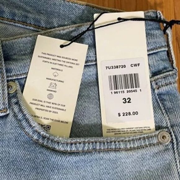 7 For All Mankind Original Bootcut Raw Hem Luxe Vintage Jeans Size 32 NWT - Picture 14 of 15